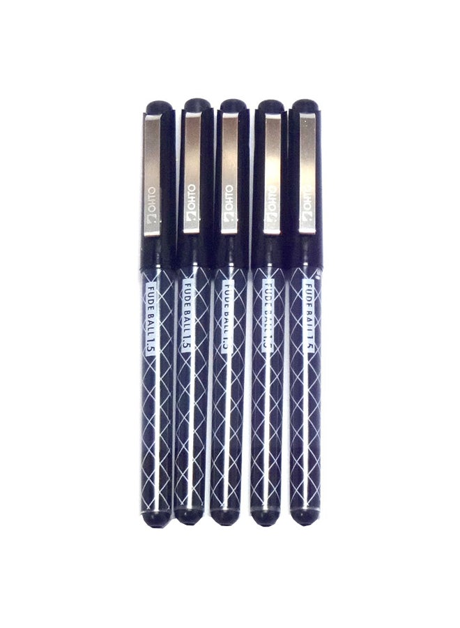 Ohto Fude Ballpoint Pen Extra Bold, 1.5Mm, Black Ink, 5 Pens Per Pack - Image 1