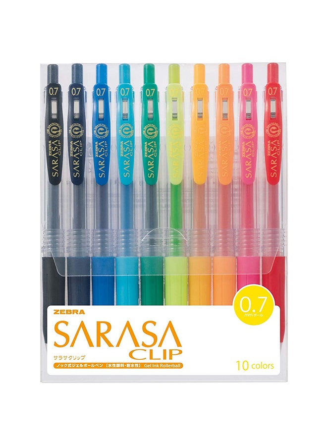 ZEBRA Pack Of 10 Sarasa Clip Mechanical Pen Multicolour  - Image 1