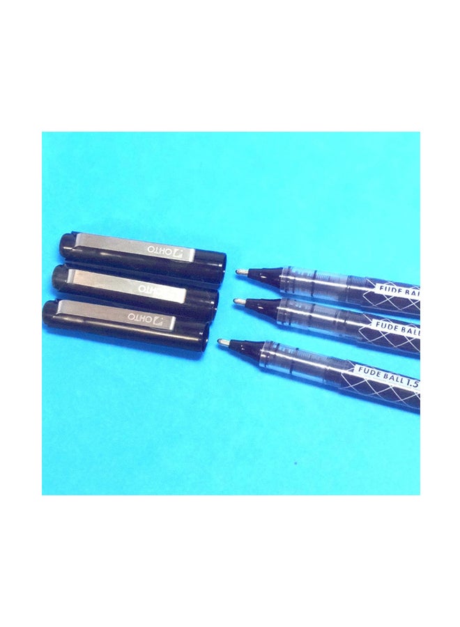 Ohto Fude Ballpoint Pen Extra Bold, 1.5Mm, Black Ink, 3 Pens Per Pack - Image 2
