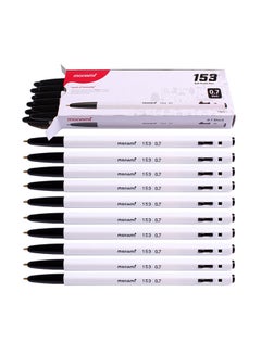 Monami New Releases 153 Ballpoint Pen 0.7 Mm Dozen Box Black Ink 12 Pens  - Image 1
