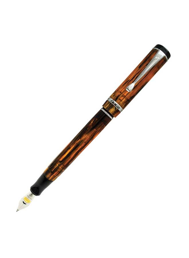 Conklin Duragraph Amber Fountain Pen Brown/Silver - Image 1