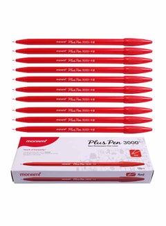 Monami Pack Of 12 Office Sign Pen Red  - Image 1