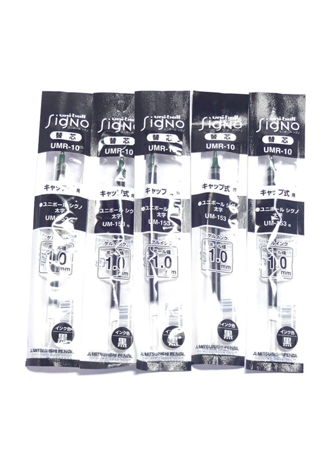 Set Of 5 Broad Point Gel-Ink Pen Black/White - v1553193323/N21954893A_1