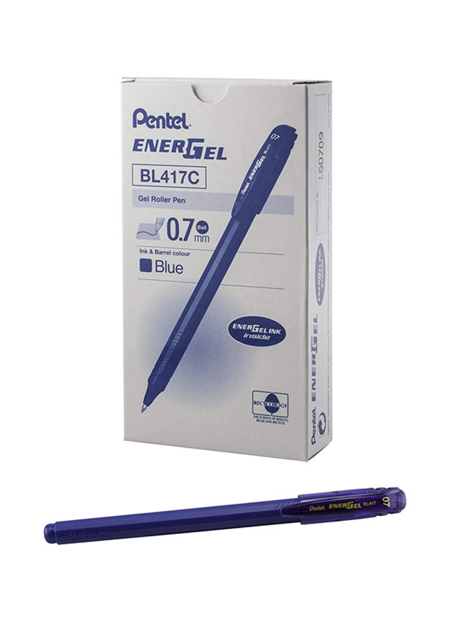 قلم حبر إنيرجل برأس كروي حزمة من 12 قطعة أزرق