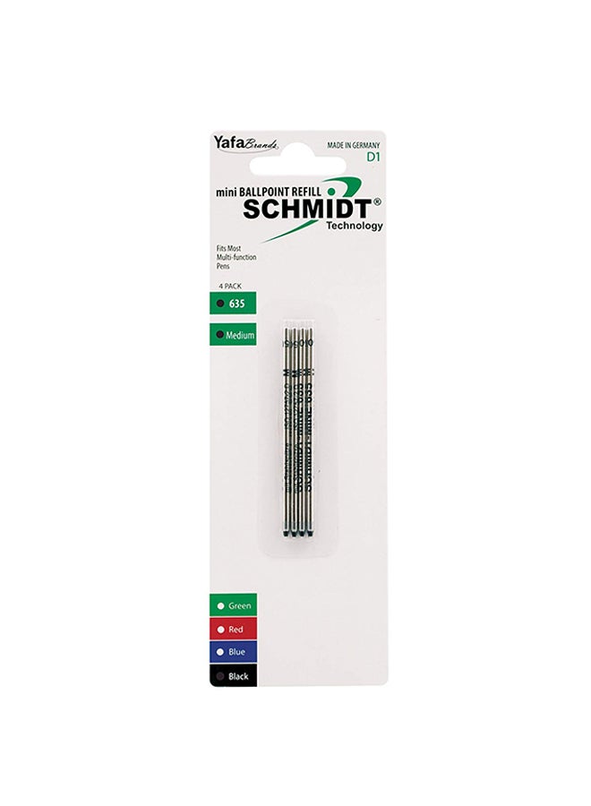 شميت حزمة من 4 عبوات إعادة تعبئة صغيرة لأقلام الحبر برأس كروي D1 أسود - Image 1