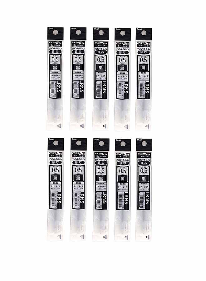 Pentel 10-Piece Energel Liquid Gel Pen Refill Black - Image 1