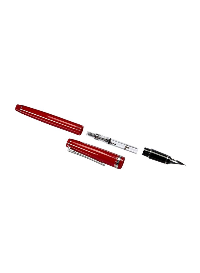 بايلوت قلم حبر سائل بريشة معدنية دقيقة وناعمة من تشكيلة فالكون، لون أحمر مزين بالروديوم، حبر أزرق (طراز 71621) - Image 2