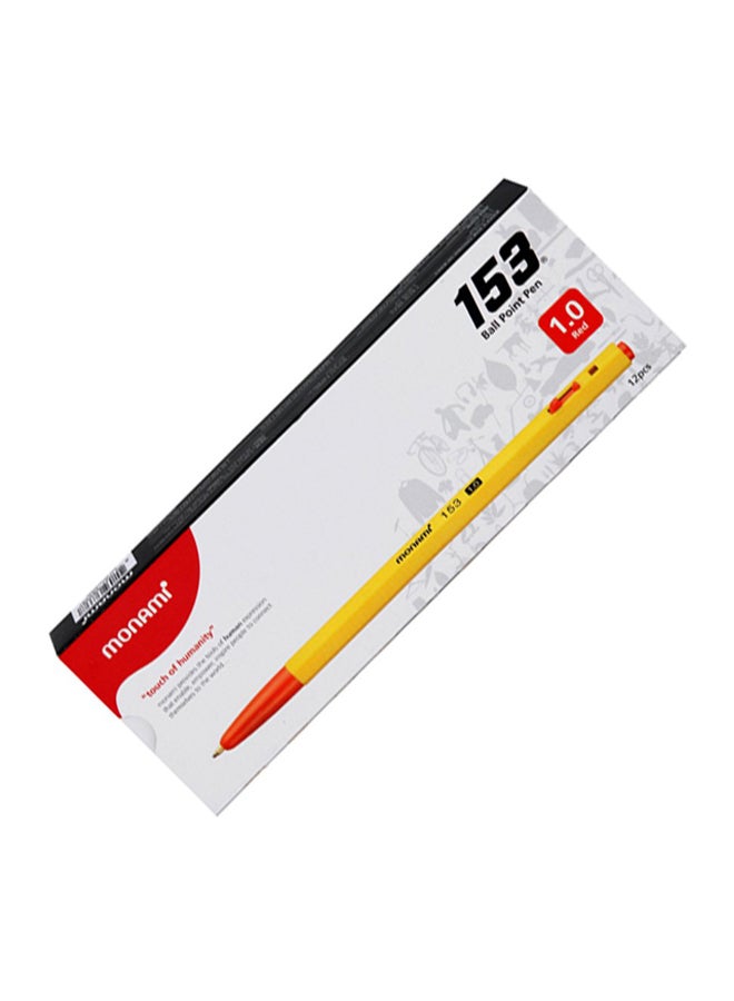 مونامي دستة أقلام حبر جاف كروية الرأس إصدار جديد 153 مقاس 0.1 مم، لون حبر أحمر - Image 2