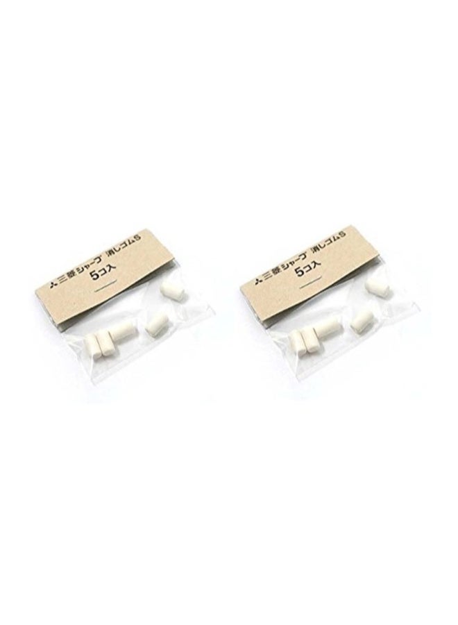 Set Of 2 Refill Mechanical Pencil Eraser White