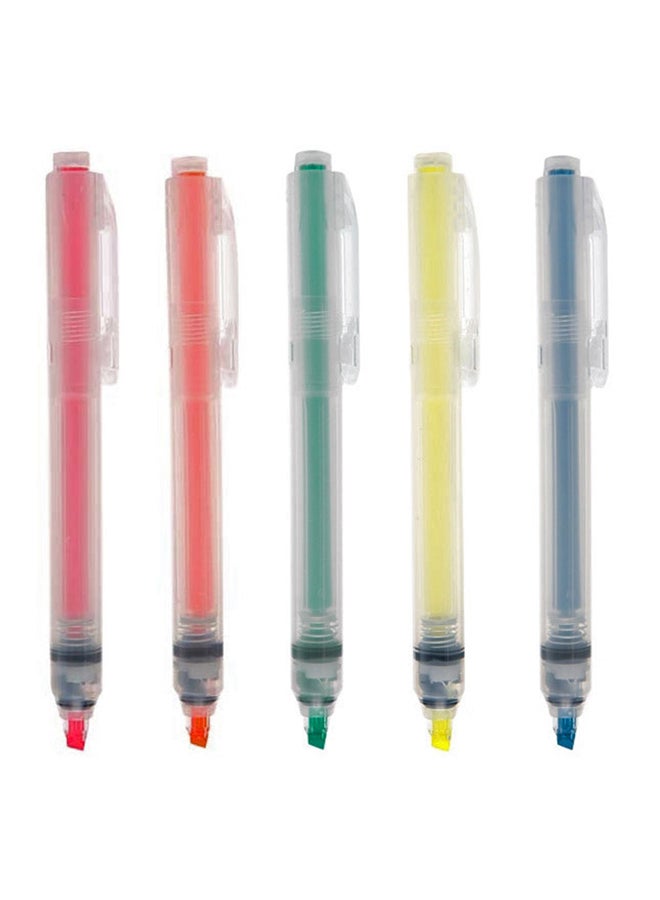 MUJI - 5-Piece Push Button Highlighter Pen Multicolour - Image 1