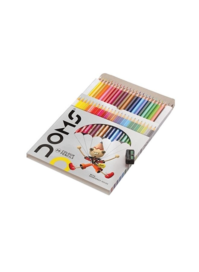 دومس أقلام رصاص ملونة، مجموعة أقلام رصاص بألوان ناعمة لكتب تلوين الأطفال والبالغين ولتصميم المخططات، 24 قطعة - Image 1