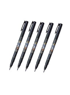 Tombow Fudenosuke Brush Pen - Soft Type 5 Pens Value Set 