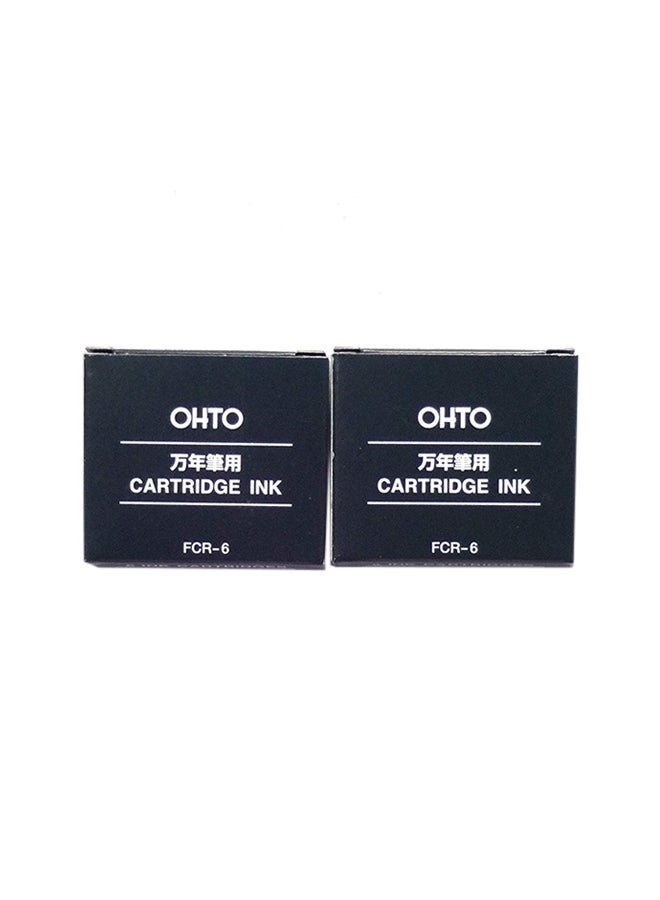 Ohto Fountain Pen Refill Cartridge Fcr-6 (Blue Black) 6 Cartridges × 2 Packs, Total 12 Cartridges - Image 1
