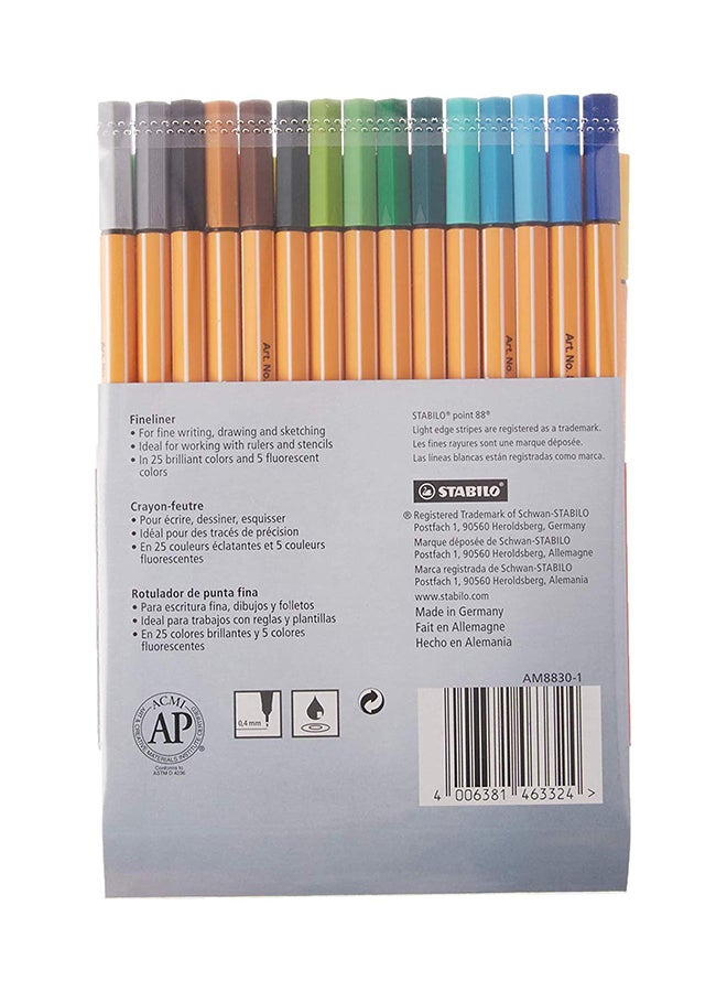 STABILO Stabilo Point 88 Fineliner Pens, 0.4 Mm - 30-Color Set  - Image 2
