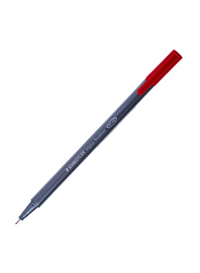 Ifusion Pack Of 10 Triplus Fineliner Pen Grey/Red - Image 2
