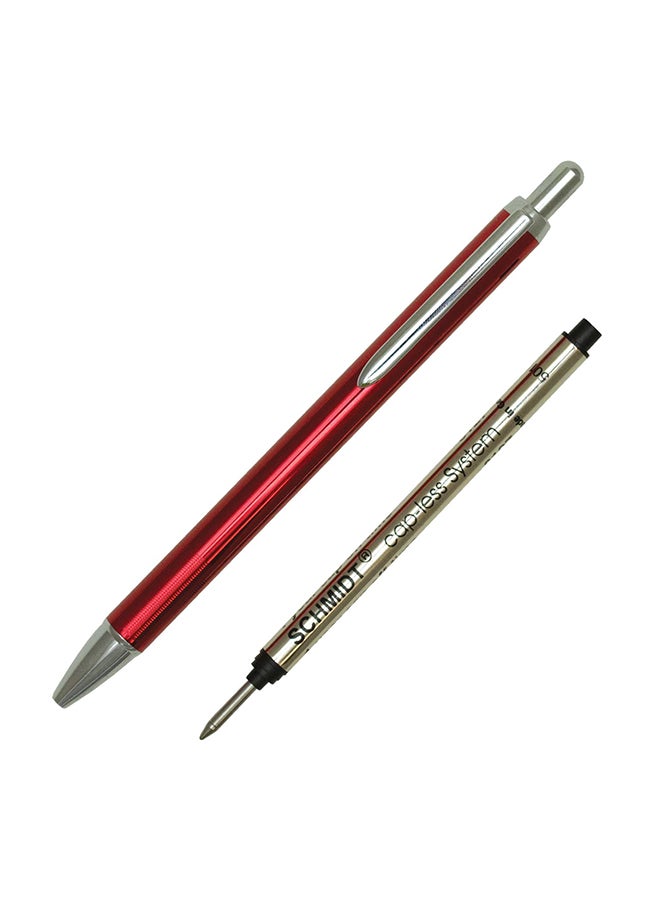 شميت قلم حبر جاف كروي الرأس دون غطاء، لون أحمر مطلي بطبقة من أكسيد الألومنيوم (طراز Sc82186) - Image 1