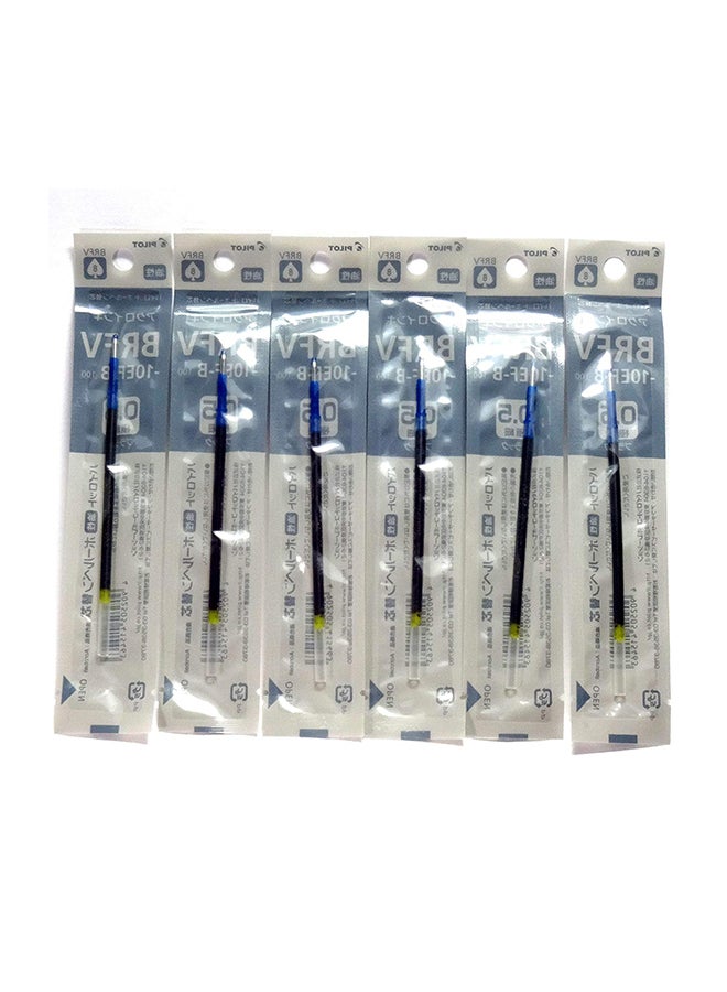 بايلوت طقم أقلام حبر أكروبول برأس كروي مع عبوة إعادة تعبئة بحبر أسود, مقاس 0.5 مم, مكون من 6 قطع طراز Brfv-10Ef-B (إستيراد من اليابان) - Image 2