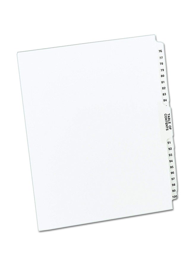 AVERY 26-Tab Side Divider White 