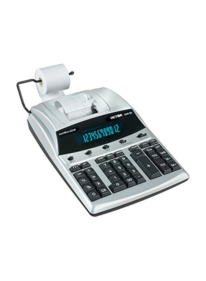 Victor Antimicrobial Protection Printing Calculator Silver/Black  - Image 2