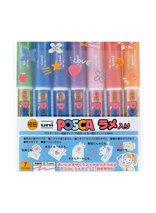 Ifusion Set Of 7 Uni-ball Posca Marker Multicolour  - Image 1
