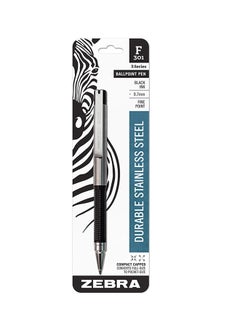 Zebra F-301 Compact Ballpoint Stainless Steel Capped Pen, Fine Point, 0.7Mm, Black Ink, 1-Count - v1553193511/N21955435A_1