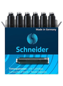Schneider Fountain Pen Ink Cartridge, Box Of 6, Black (06601)  - Image 1