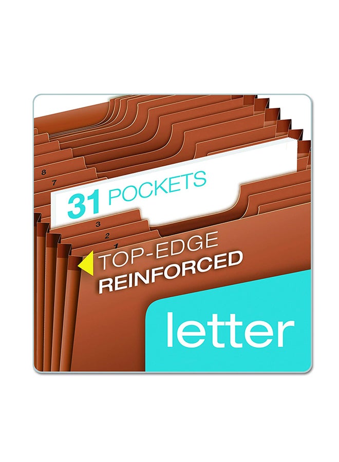 Globe Weis Open Top Expanding File Brown - Image 2