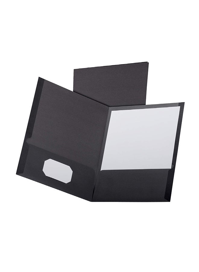 Esselte 25-Piece Two-Pocket Project Folder Black - Image 1