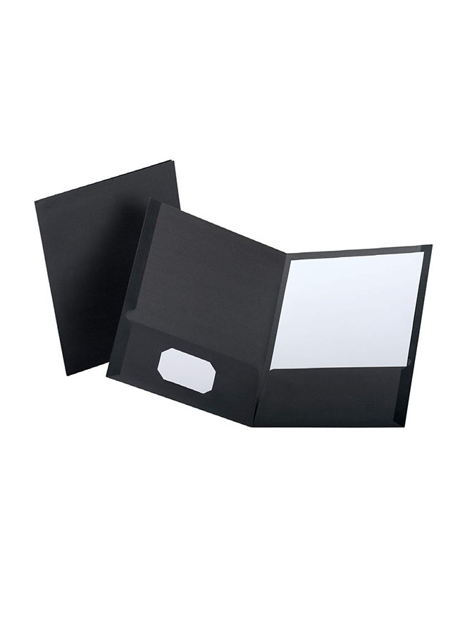 Esselte 25-Piece Two-Pocket Project Folder Black - Image 2
