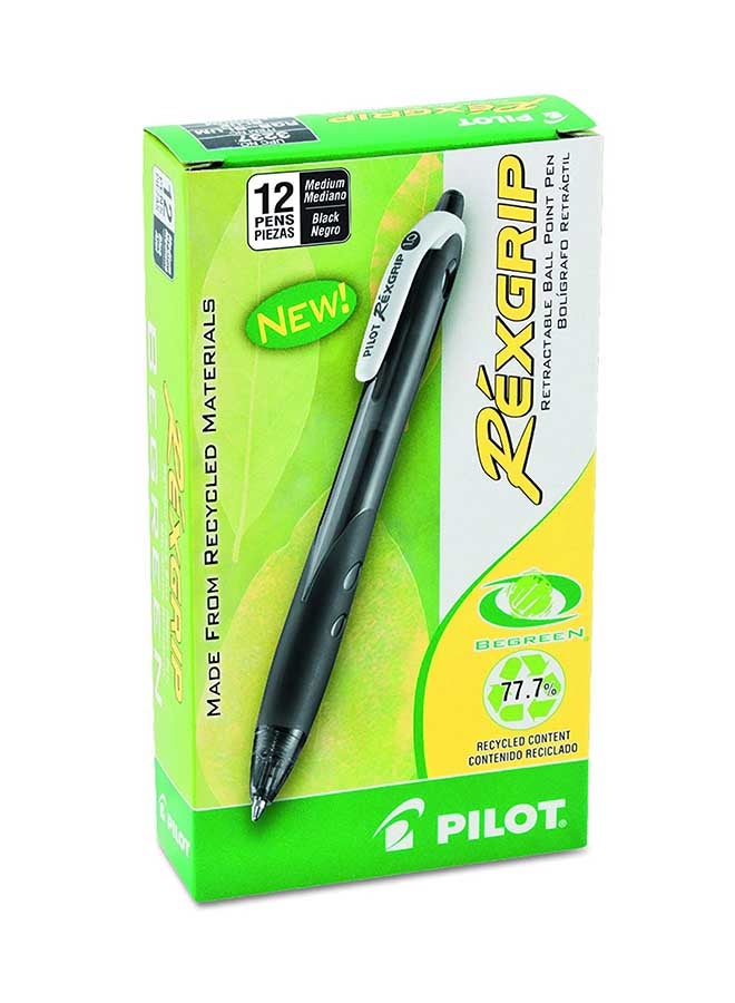 بايلوت قلم حبر جاف برأس كروي بي جرين ريكس جريب قابل للسحب أسود - Image 2