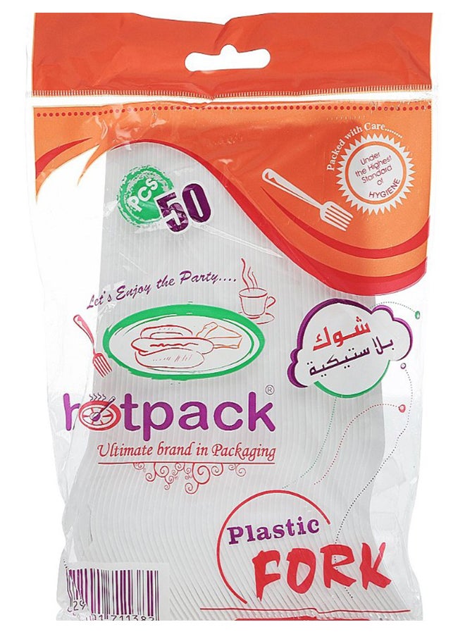 Hotpack 50-Piece Disposable Dessert Plastic Fork Set - Image 4
