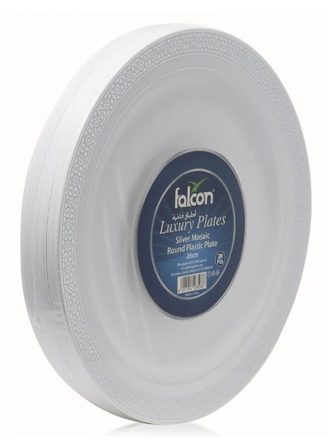 Falcon 20-Piece Luxury Round Plate Set White - Image 2