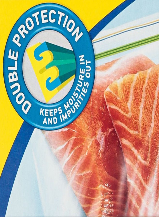 غلاد طقم أكياس للتخزين في الفريزر مزودة بسحاب من 40 قطعة شفاف/ أبيض - Image 3