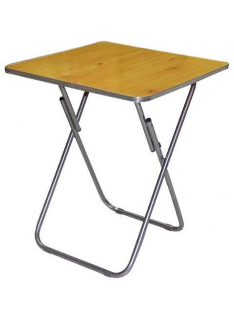 Square Folding Table Silver/Beige 70centimeter