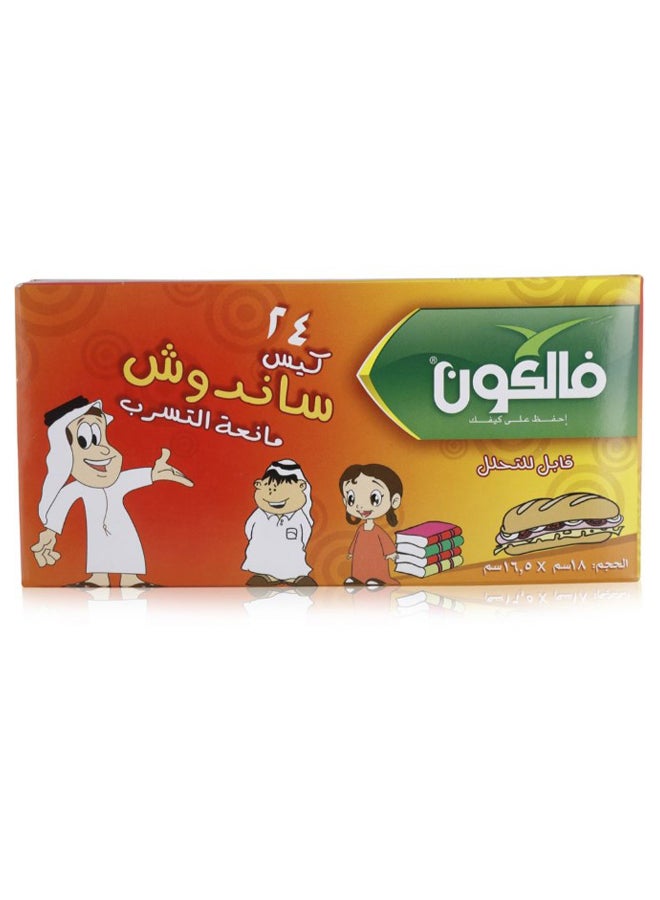 فالكون طقم أكياس للساندويش مزودة بسحاب من 24 قطعة شفاف  - Image 2