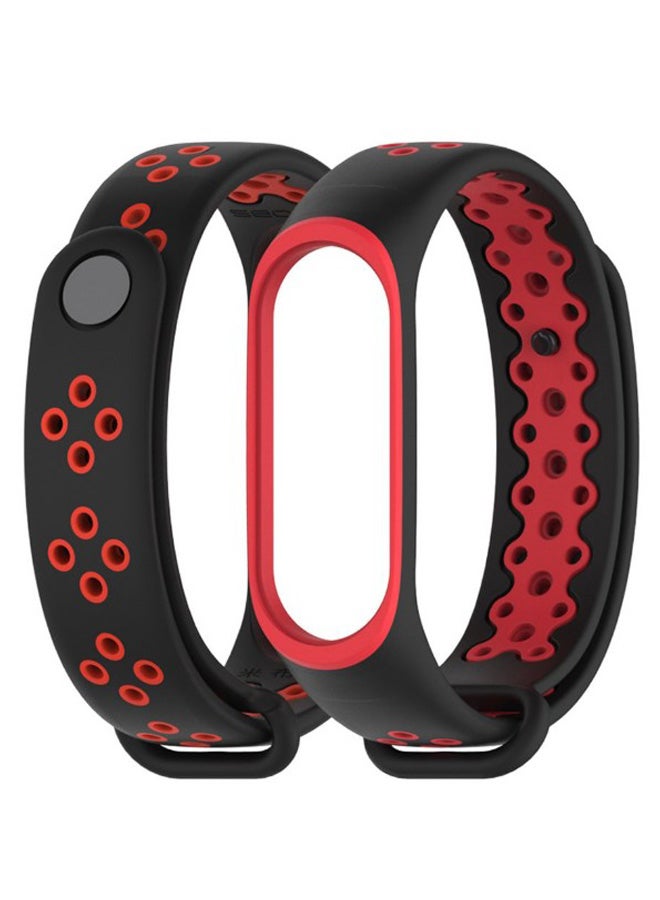 MIJOBS Replacement Wristband Fitness Tracker For Xiaomi Mi Band 3 Red/Black - Image 5