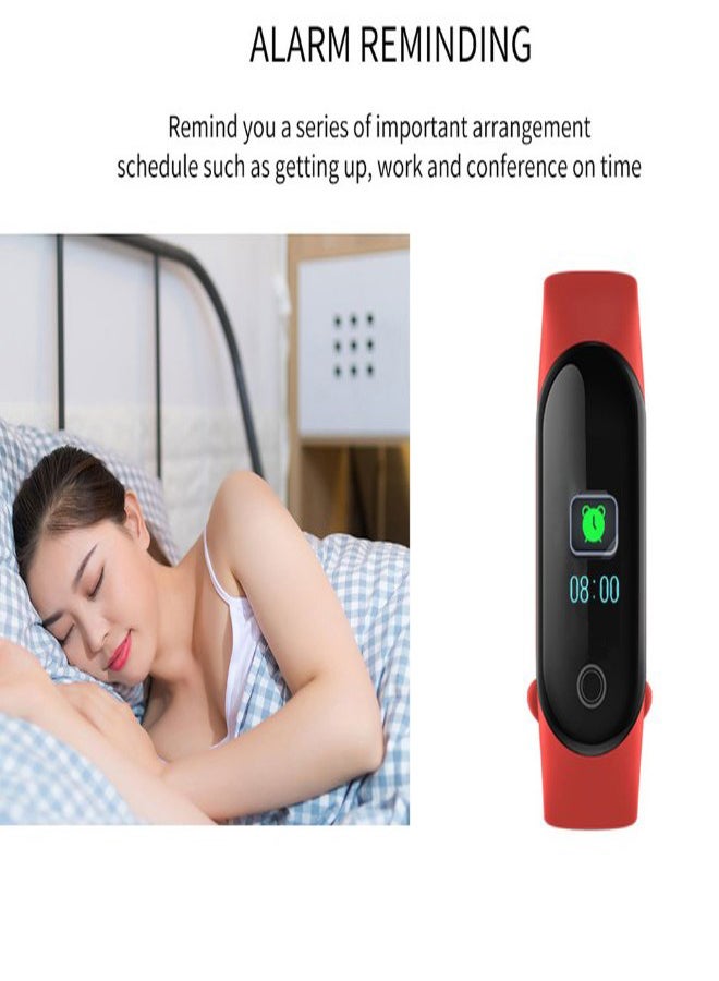 Generic - Heart Rate Monitor Bluetooth Fitness Tracker Red - Image 1