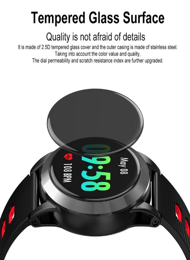 R15 Heart Rate Fitness Bracelet Sleep Monitor Smartwatch Black/Red - Image 4