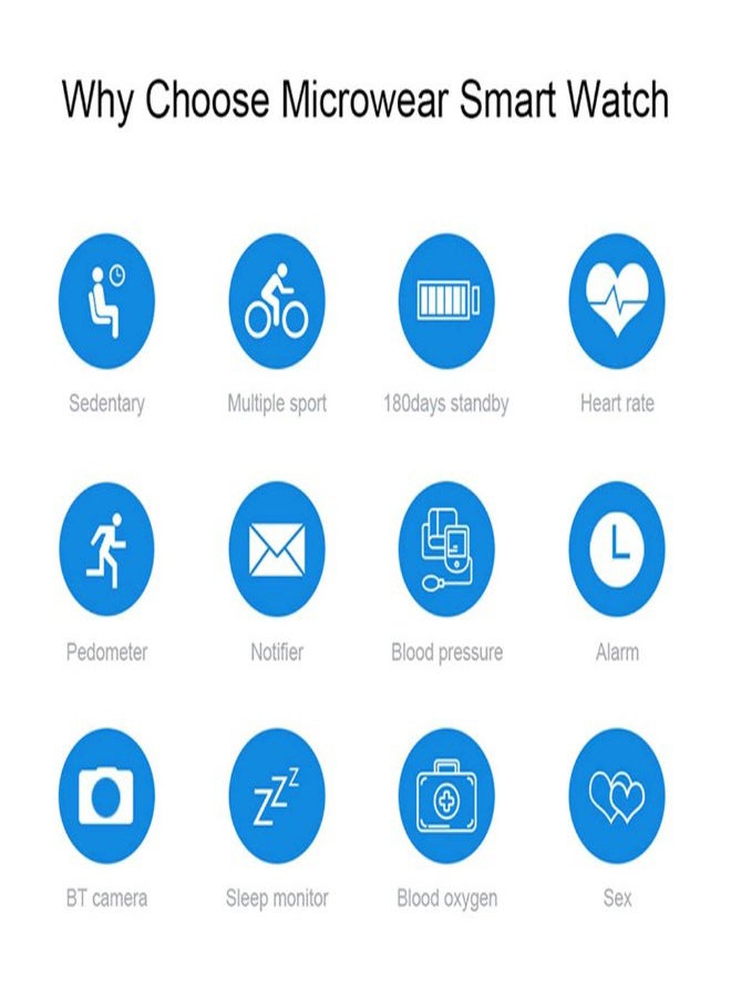Generic - Heart Rate Blood Pressure Monitor Smart Wristband Blue/Black - Image 1