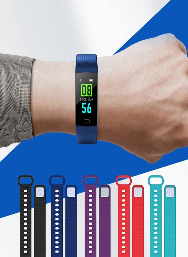 Heart Rate Blood Pressure Monitor Smart Wristband Purple - Image 4