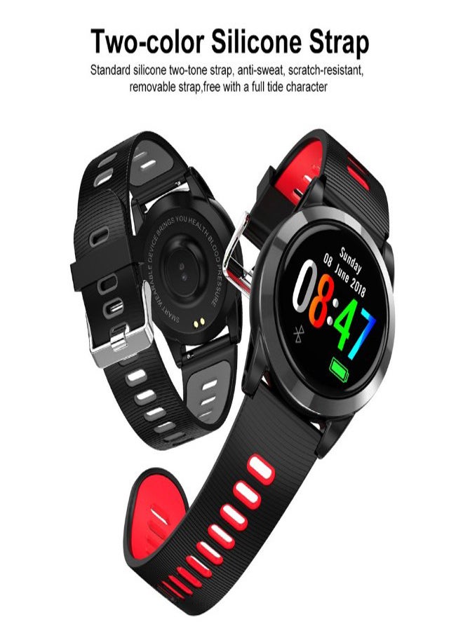 R15 Heart Rate Fitness Bracelet Sleep Monitor Smartwatch Black/Red - Image 5
