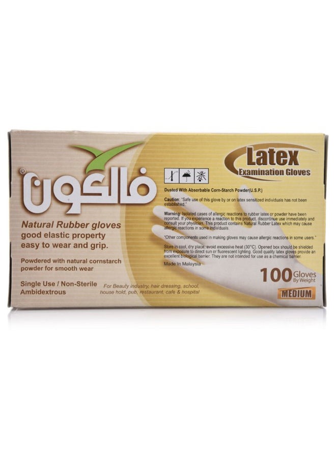 Falcon 100-Piece Natural Gloves Set White Medium  - Image 3