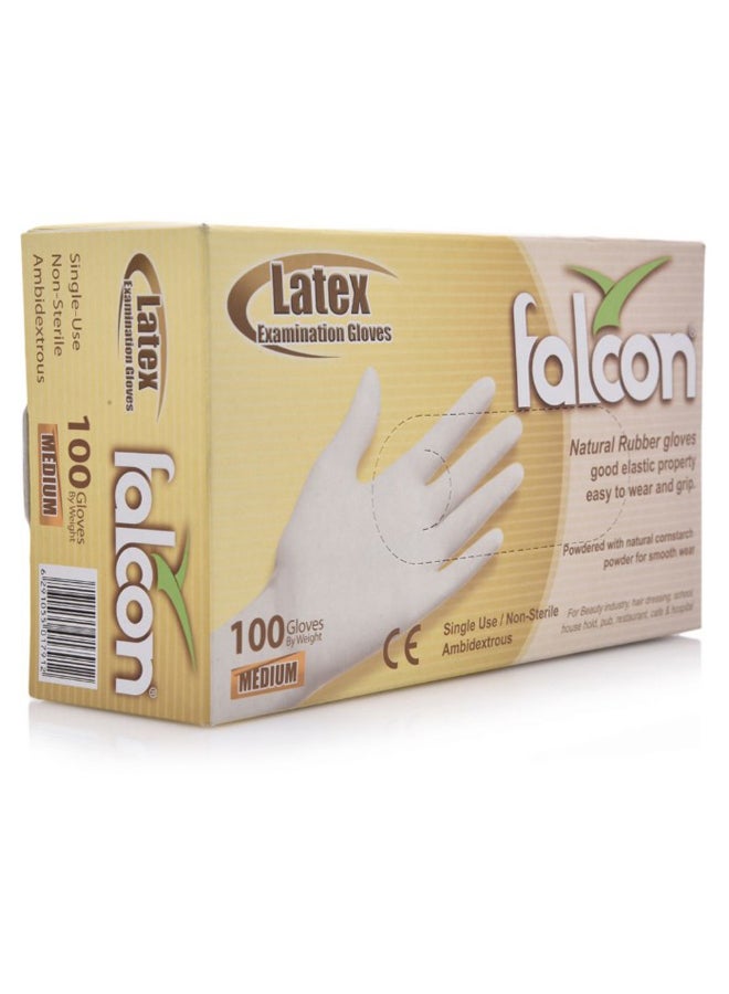 Falcon 100-Piece Natural Gloves Set White Medium  - Image 2