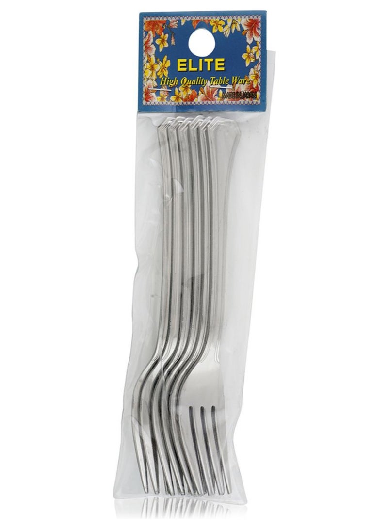 طقم شوك للفاكهة من 6 قطع فضي - Image 1