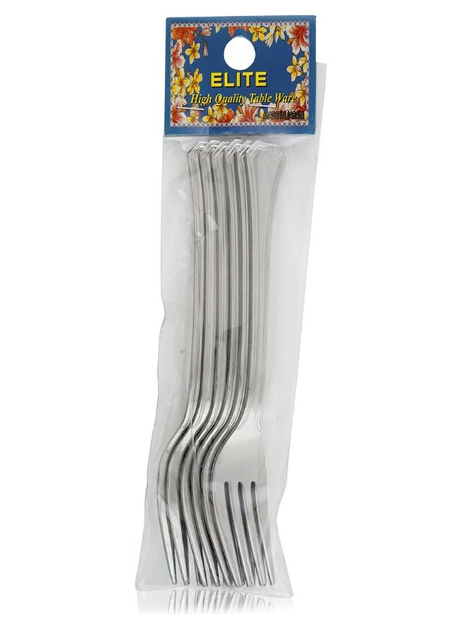 طقم شوك للفاكهة من 6 قطع فضي - Image 2