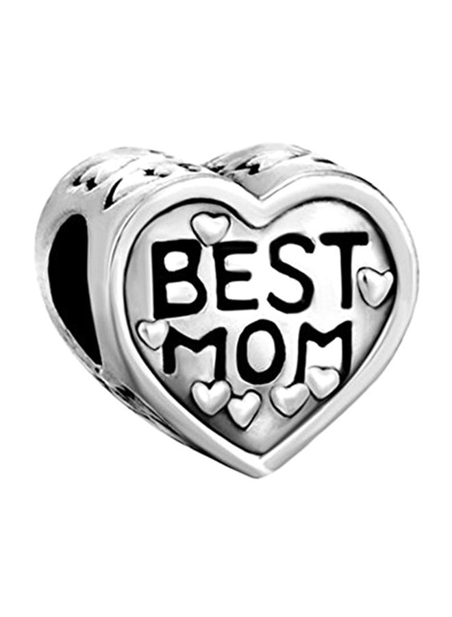 حلية مطلية بالذهب على شكل قلب تعبر عن الحب ومنقوشة بعبارة "Best Mom" من ثرد تايم تشارم مناسبة للأساور الأوروبية