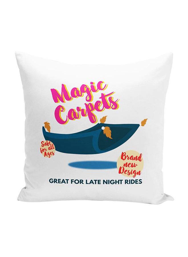 Aladdin And Jasmine Magic Carpet Decorative Throw Pillow White 16 x 16inch - Image 1