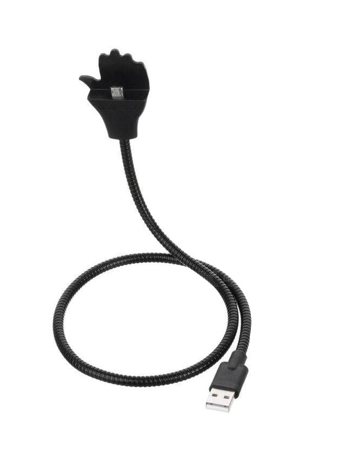 حامل مع كابل شحن يغني عن استخدام اليدين لهواتف آيفون 5/5S/5C/6/6+ أسود/ فضي