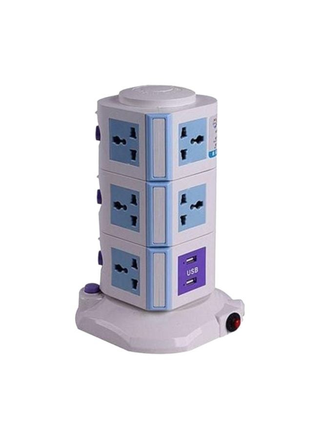 4 USB Socket Plug Extension Charger Black 3meter