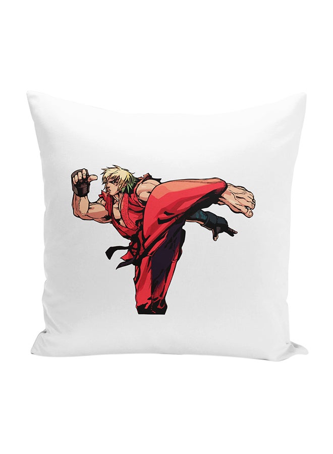 Ken Fiigure Action Decorative Throw Pillow White/Beige/Red 16 x 16inch - Image 1